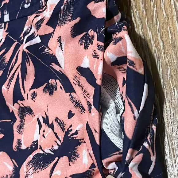 Speedo Women's Woven Swim Skort Skirt Size M Pink Navy Floral Pockets Beach EUC! - Picture 2 of 6